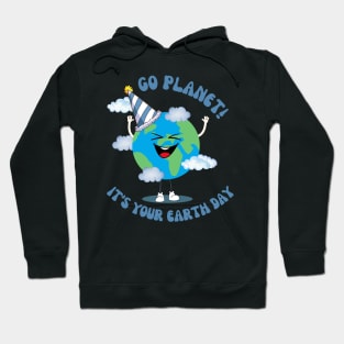 Groovy Go Planet Its Your Earth Day 2024 Teacher Kids Hoodie